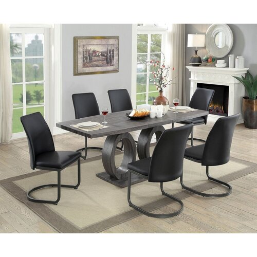 Orren Ellis Aaliyha 7 Piece Extendable Double Pedestal Dining Set